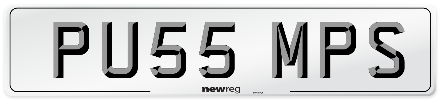 PU55 MPS Number Plate from New Reg